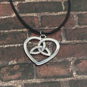 Heart Triquetra Trinity Knot Celtic Necklace